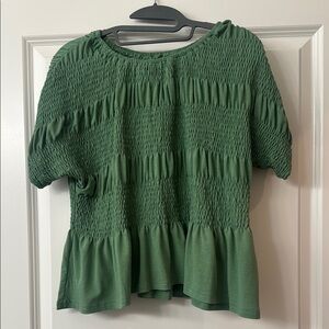 Green Smocked Women's Top
